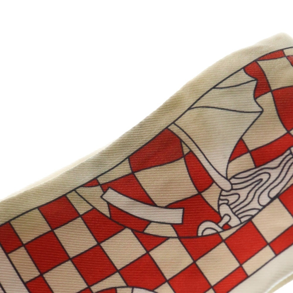 HERMES(エルメス) 23SS エルメス ファクトリー ツイリー スカーフ シルク レッド×オレンジ マルチカラー