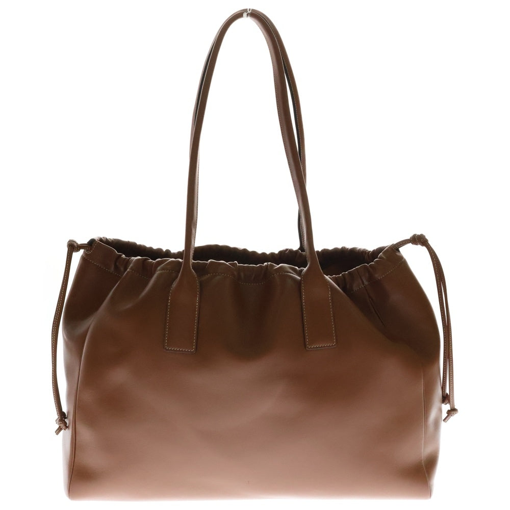 CELINE(セリーヌ) カバ ドローストリング トリオンフ トートバッグ ハンドバッグ 巾着 ブラウン 白ステッチ キュイル