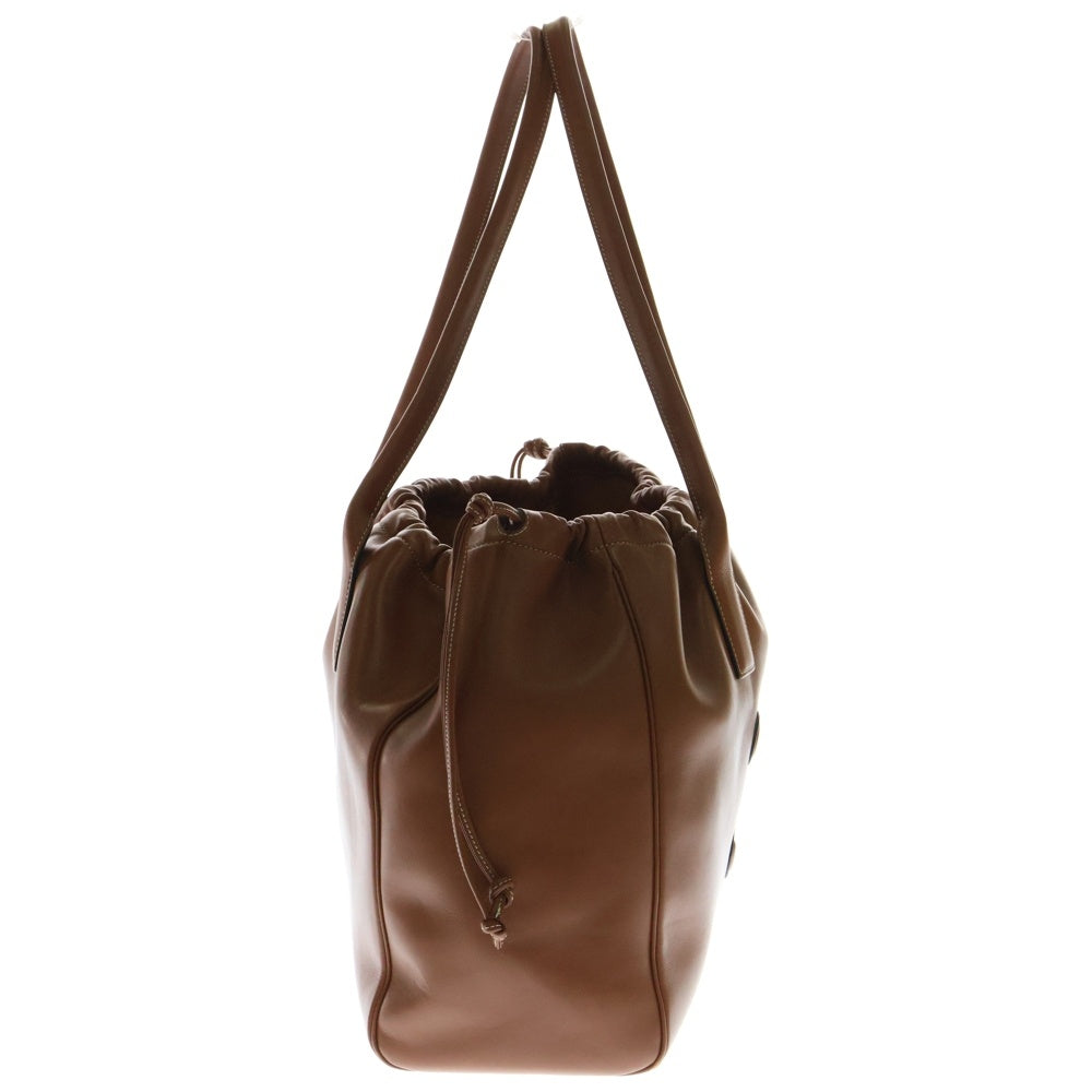 CELINE(セリーヌ) カバ ドローストリング トリオンフ トートバッグ ハンドバッグ 巾着 ブラウン 白ステッチ キュイル