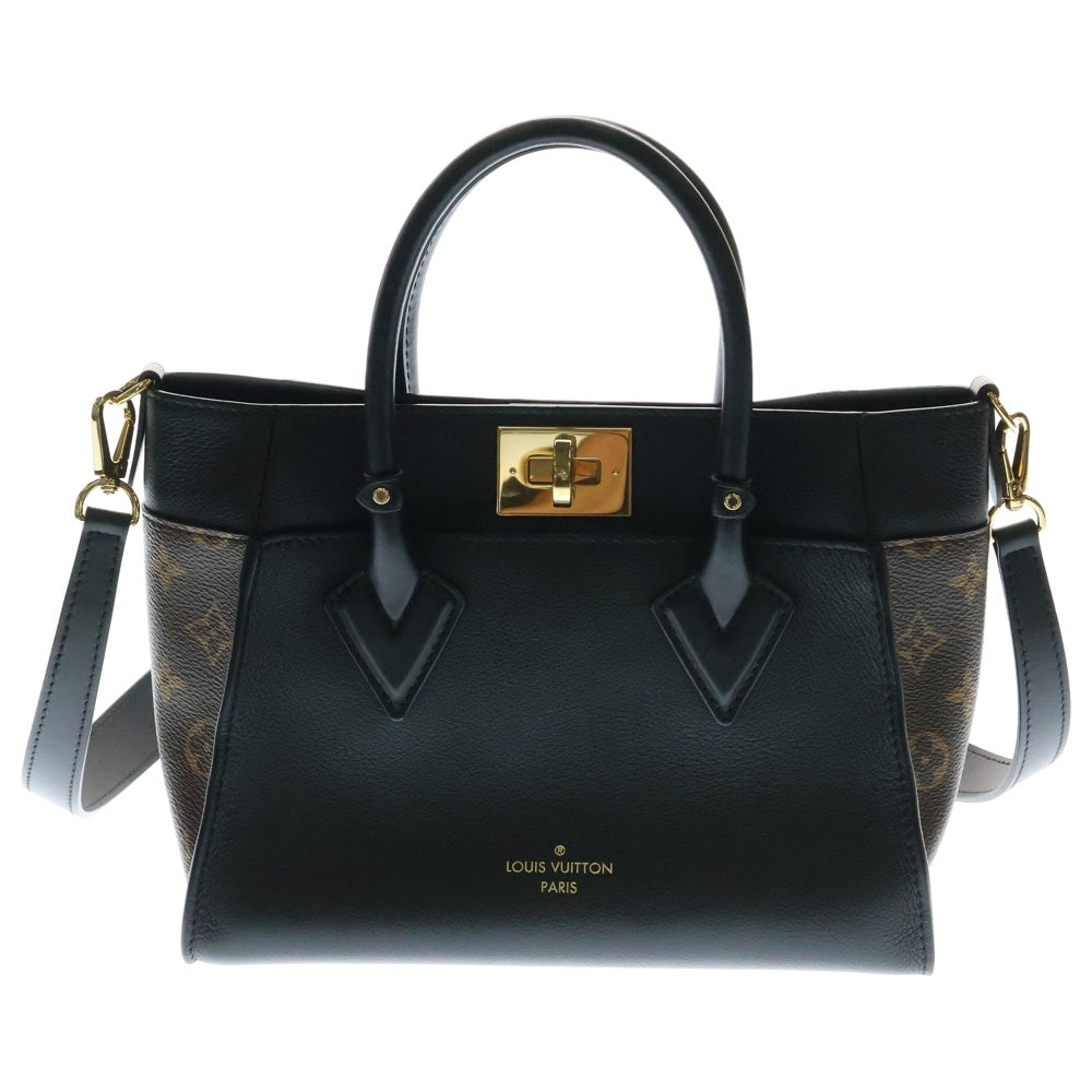 LOUIS VUITTON(ルイヴィトン) モノグラム オンマイサイドPM ノワール 2WAY レザーハンドバッグ ショルダーバッグ ブラック×ブラウン レディース M57728