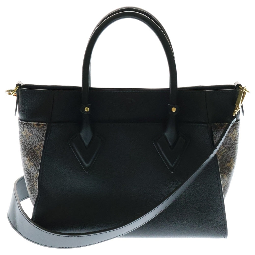 LOUIS VUITTON(ルイヴィトン) モノグラム オンマイサイドPM ノワール 2WAY レザーハンドバッグ ショルダーバッグ ブラック×ブラウン レディース M57728