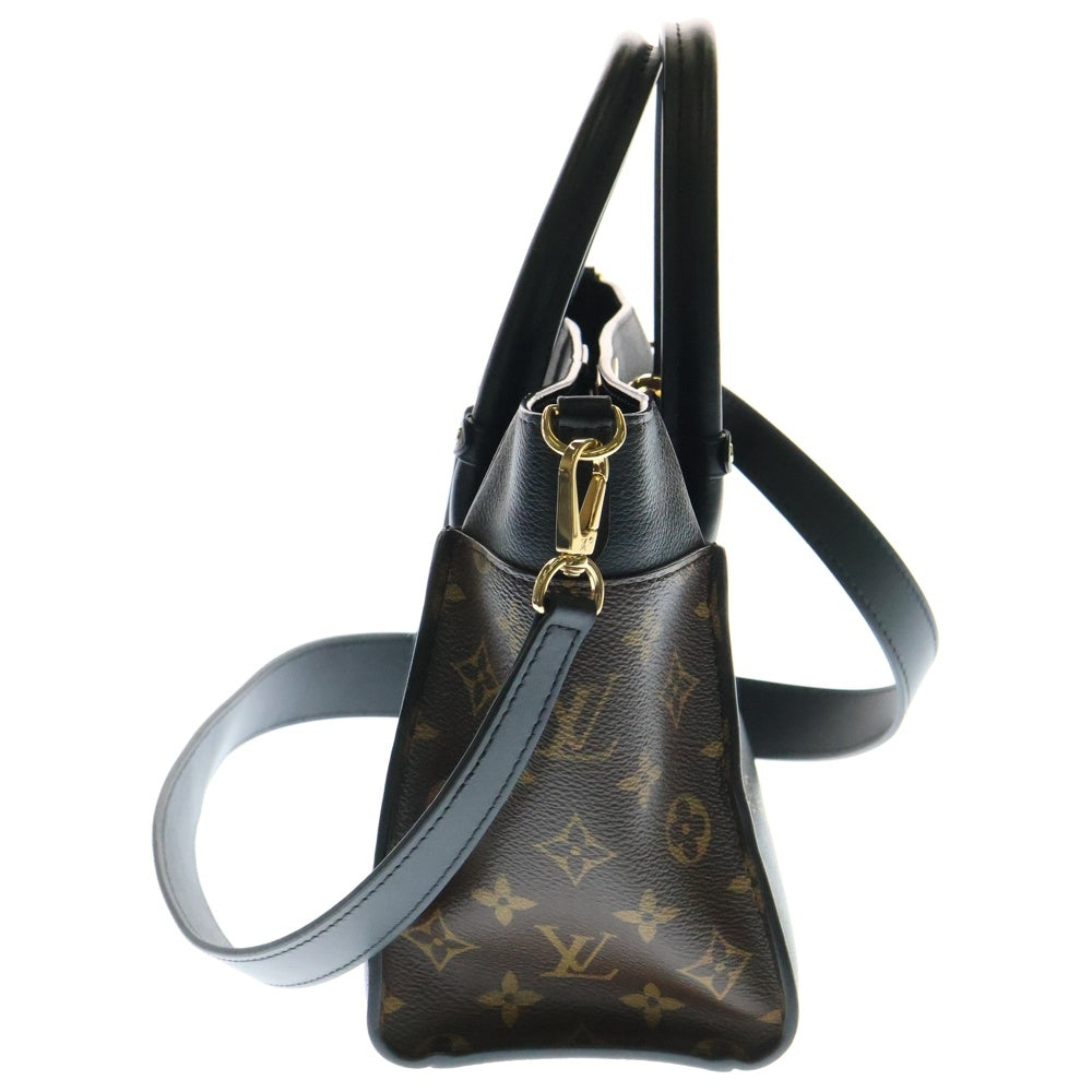LOUIS VUITTON(ルイヴィトン) モノグラム オンマイサイドPM ノワール 2WAY レザーハンドバッグ ショルダーバッグ ブラック×ブラウン レディース M57728