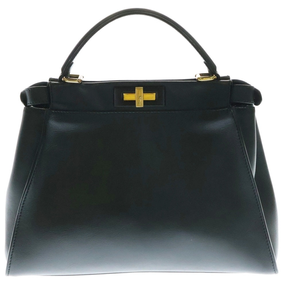 FENDI(フェンディ) PEEKABOO ISeeU ピーカブー アイシーユー ミディアム レザー 2WAY ハンド ショルダーバッグ ゴールド金具 ブラック 8BN321