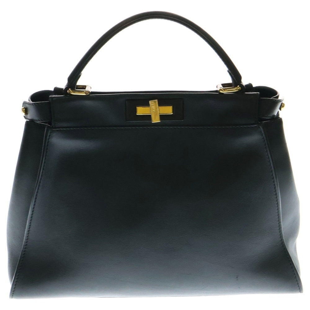 FENDI(フェンディ) PEEKABOO ISeeU ピーカブー アイシーユー ミディアム レザー 2WAY ハンド ショルダーバッグ ゴールド金具 ブラック 8BN321