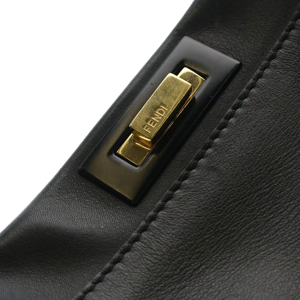 FENDI(フェンディ) PEEKABOO ISeeU ピーカブー アイシーユー ミディアム レザー 2WAY ハンド ショルダーバッグ ゴールド金具 ブラック 8BN321