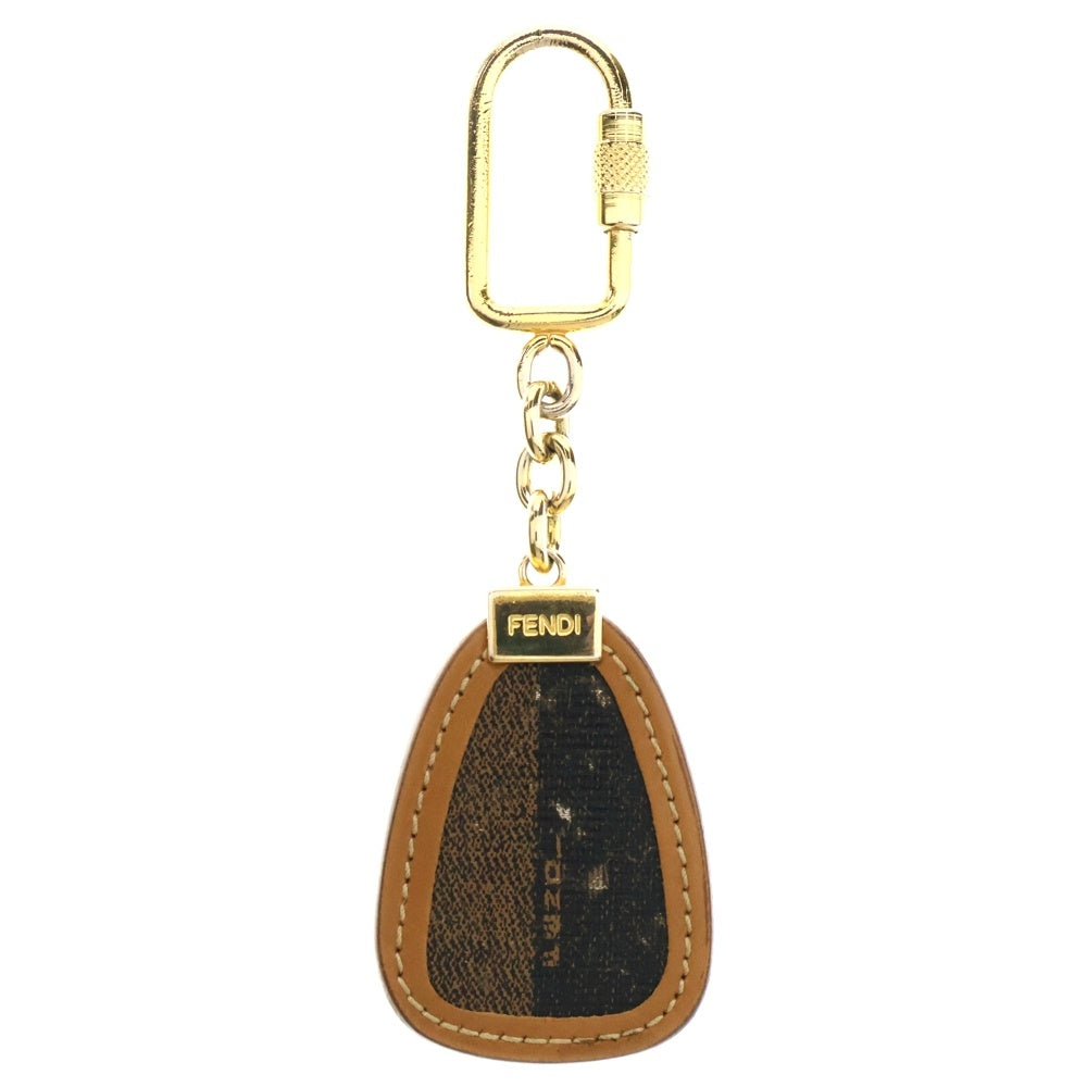 FENDI(フェンディ) フェンディ キーホルダー バッグチャーム キーリング キーホルダー ゴールド金具 ブラウン