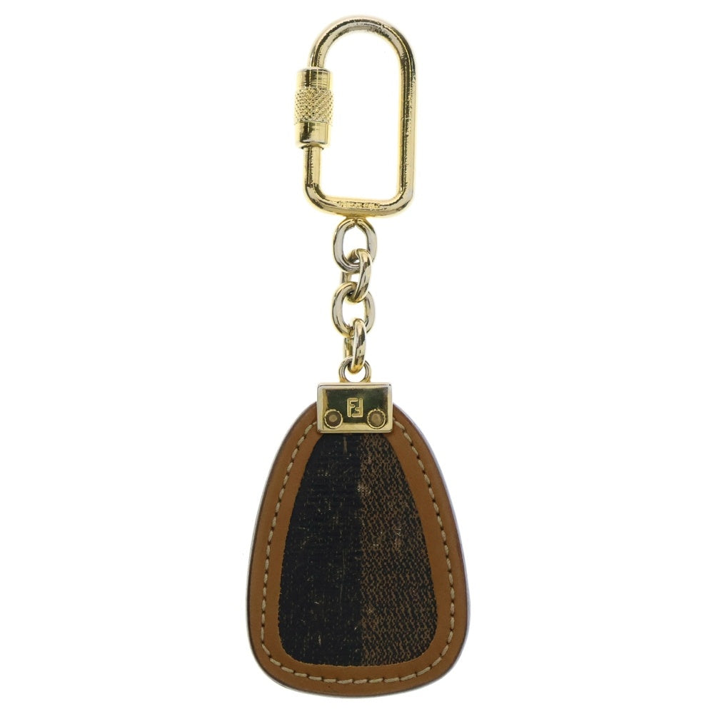FENDI(フェンディ) フェンディ キーホルダー バッグチャーム キーリング キーホルダー ゴールド金具 ブラウン