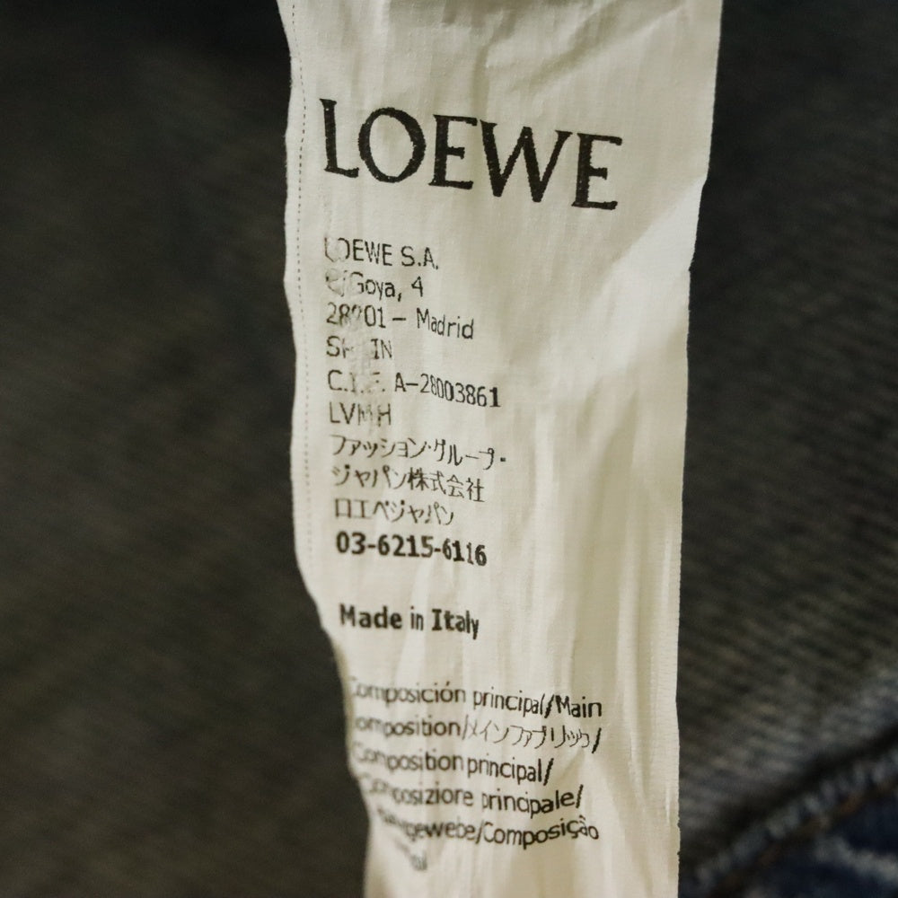 LOEWE(ロエベ) 22AW スラント オーバーサイズ デニム ロングスリーブ 長袖 シャツ インディゴ H526Y05X17