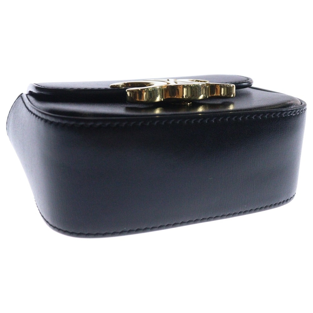 CELINE(セリーヌ) トリオンフ ミニ クロード ショルダーバッグ ポシェット ゴールド金具 ブラック レザー