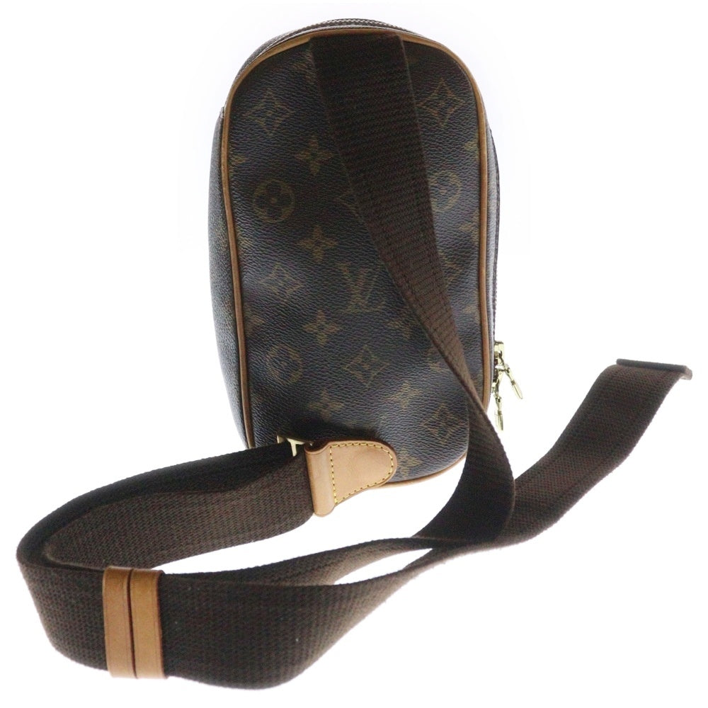 LOUIS VUITTON(ルイヴィトン) モノグラム ポシェット ウエストバッグ ボディバッグ ブラウン ゴールド金具 レザーガンジュ M51870