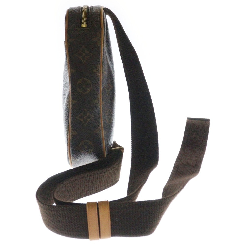 LOUIS VUITTON(ルイヴィトン) モノグラム ポシェット ウエストバッグ ボディバッグ ブラウン ゴールド金具 レザーガンジュ M51870