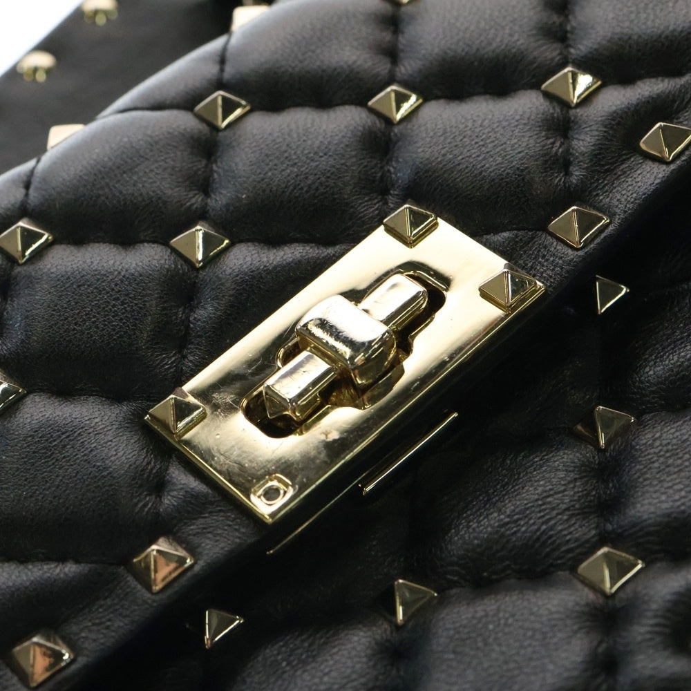 VALENTINO(ヴァレンティノ) ガラヴァーニ 2WAYバッグ ハンドバッグ ミニバッグ チェーンショルダーバッグ スタッズ レザー ブラック ゴールド金具