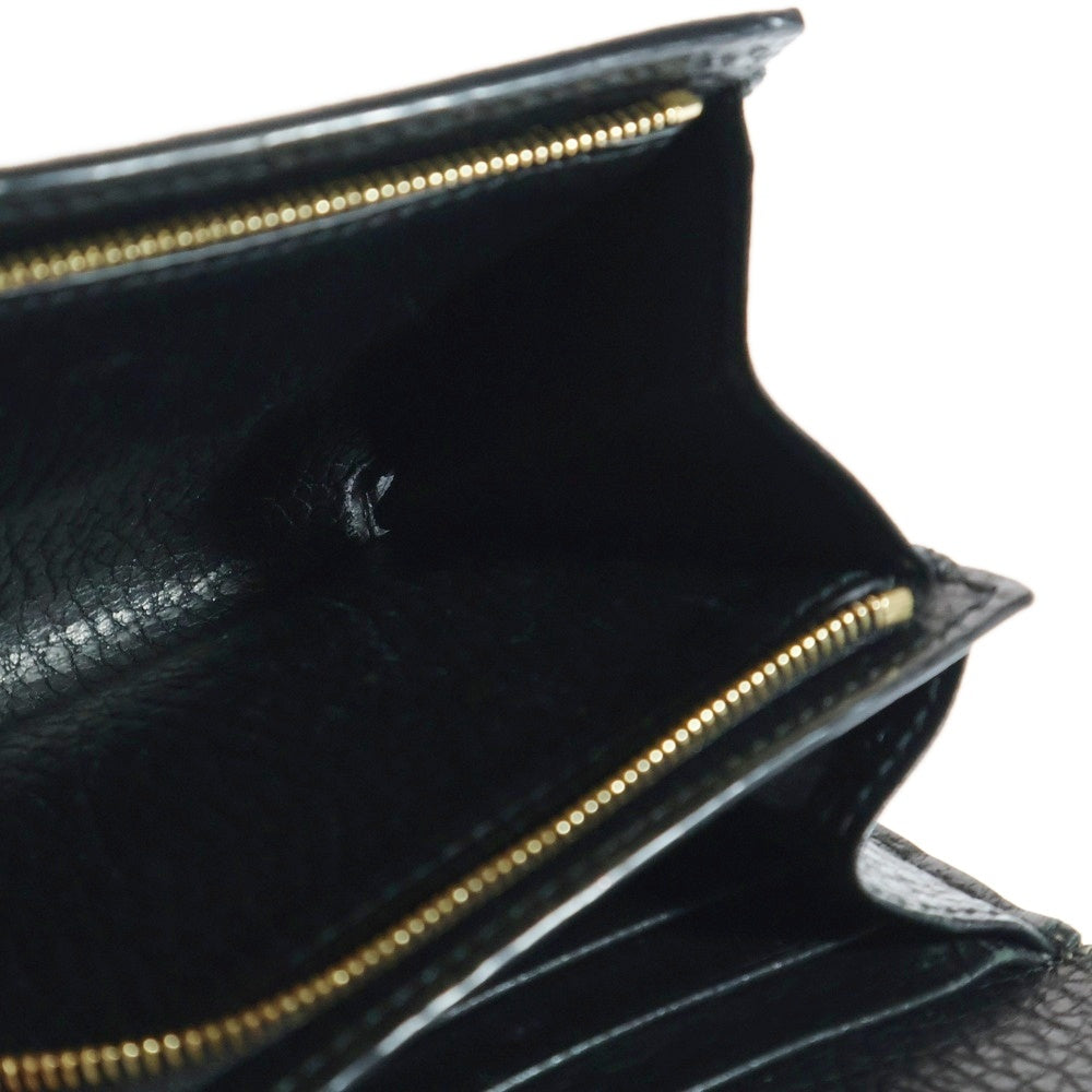 GUCCI(グッチ) 三つ折り財布 GGマーモント GGスプリーム 三つ折り財布 コンパクトウォレット コインケース ブラック×ベージュ ゴールド金具 レザー×PVC 598587