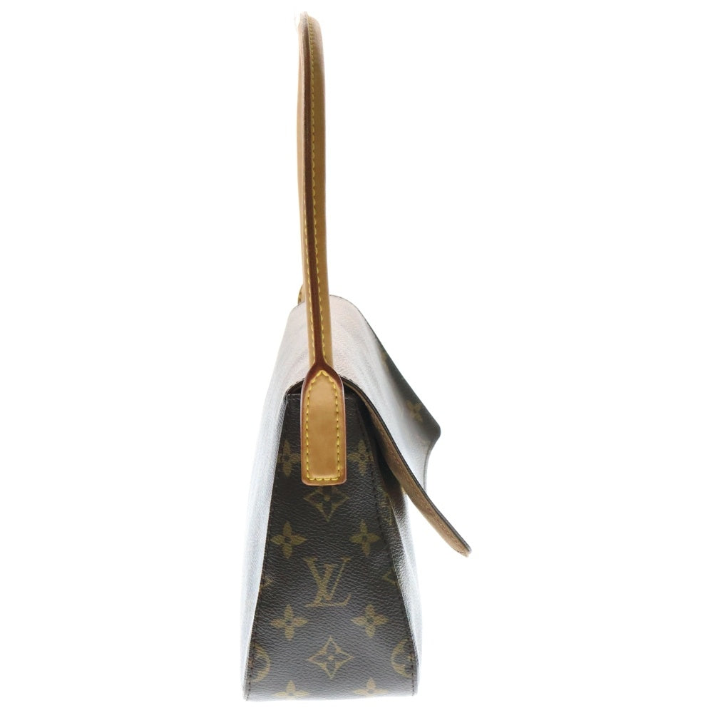 LOUIS VUITTON(ルイヴィトン) モノグラム ミニルーピング ハンドバッグ ワンショルダーバッグ ブラウン ゴールド金具 レザー×PVC M51147