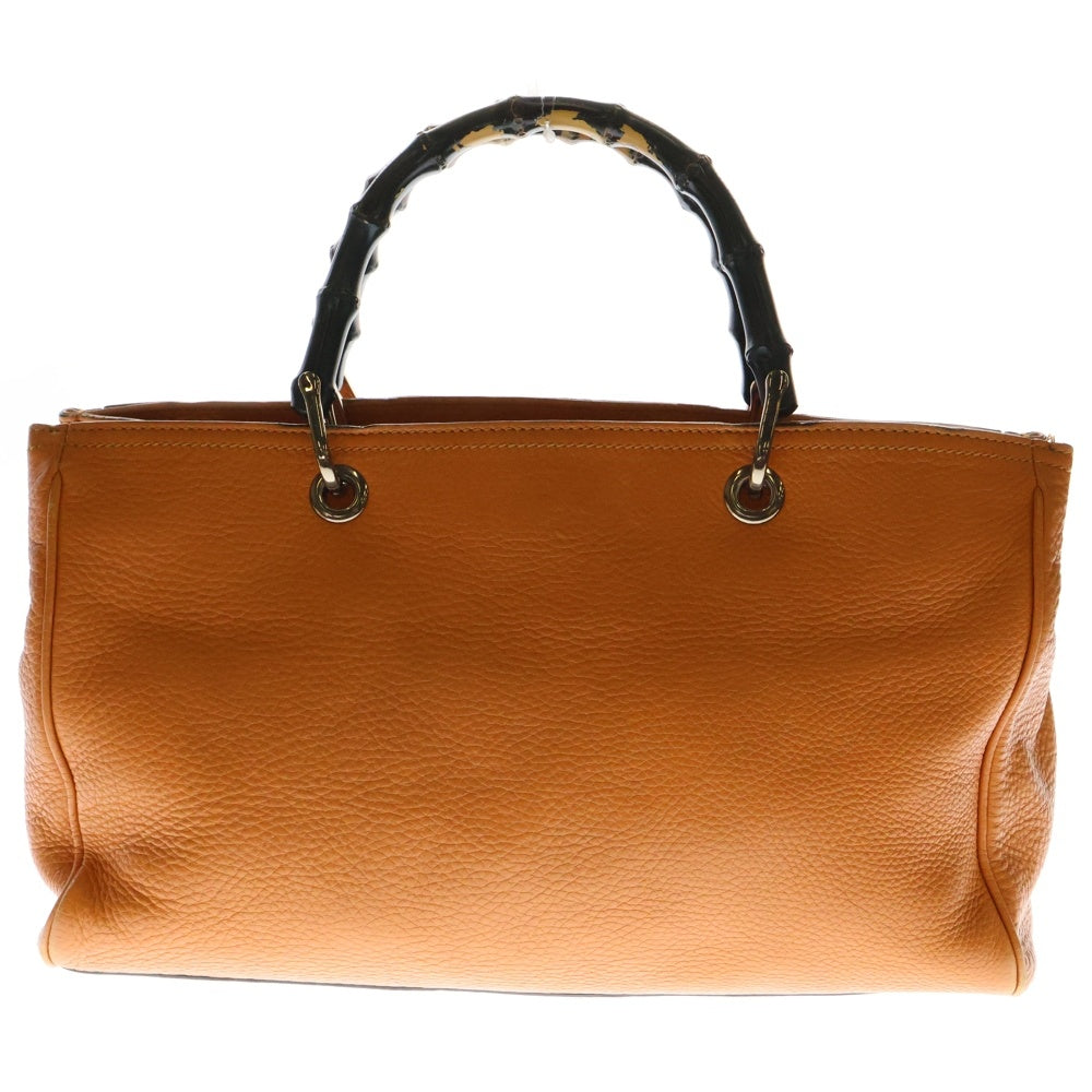 GUCCI(グッチ) バンブー 2WAYバッグ トートバッグ ハンドバッグ ショルダーバッグ ブラウン金具 レザー オレンジ 323660