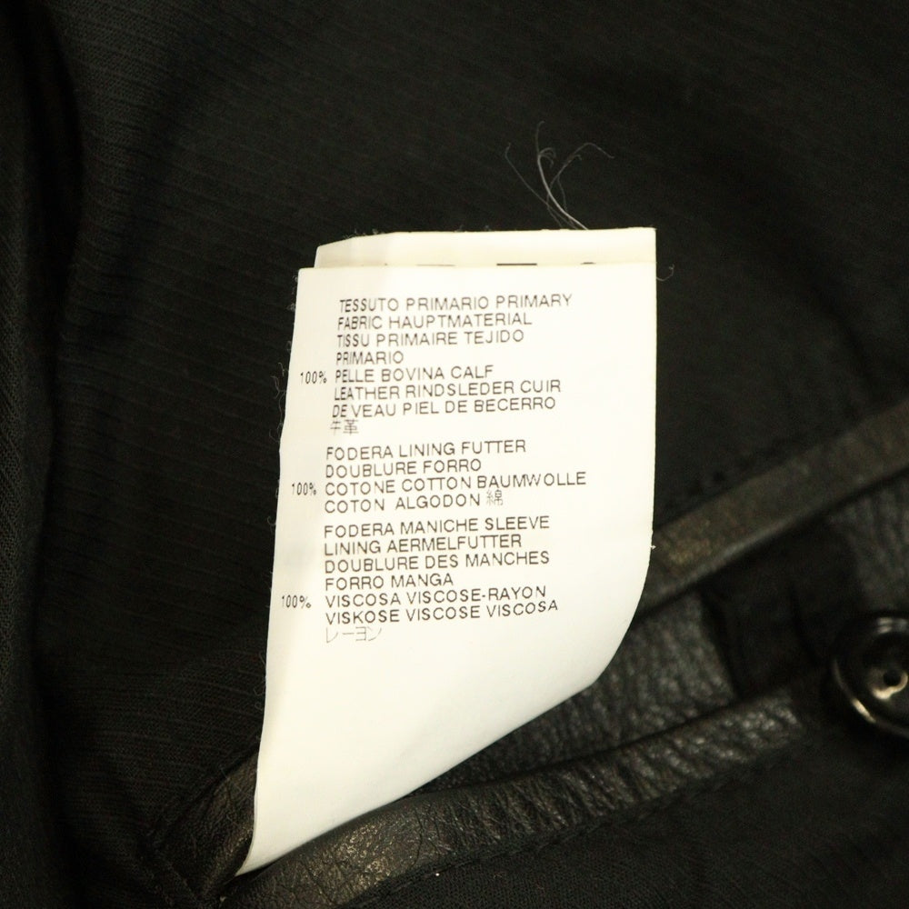 Maison Margiela 0(メゾンマルジェラ) 13AW ユーズド加工 カーフレザー ダブル ライダースジャケット ブラック S30AM0254 SX8115