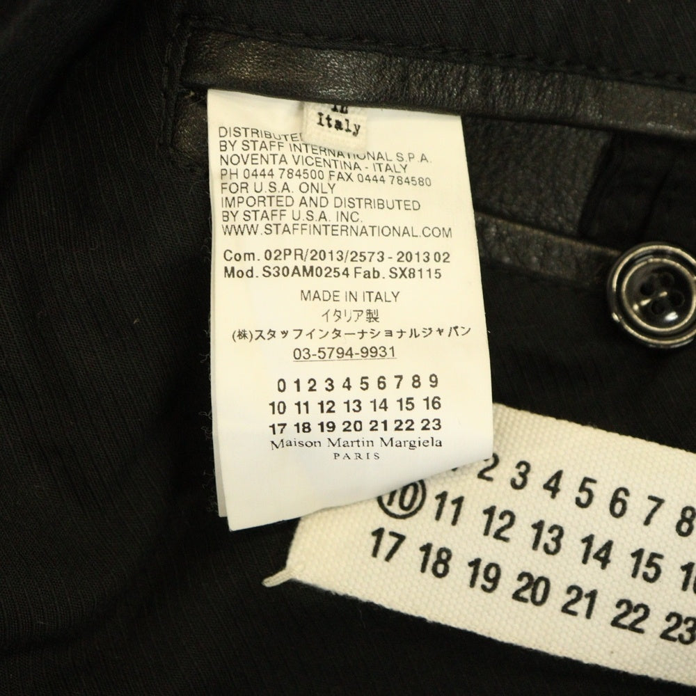 Maison Margiela 0(メゾンマルジェラ) 13AW ユーズド加工 カーフレザー ダブル ライダースジャケット ブラック S30AM0254 SX8115