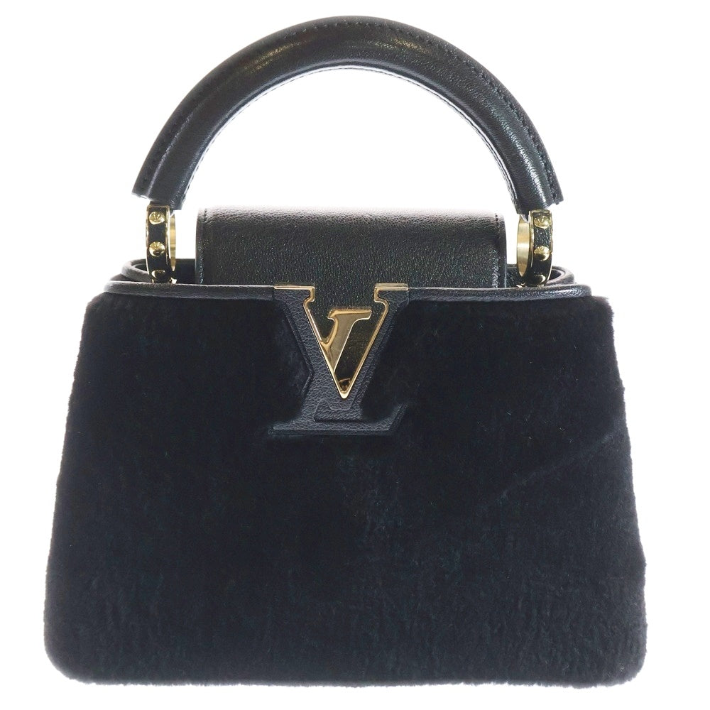 LOUIS VUITTON(ルイヴィトン) カプシーヌBB アストラカン カーフレザー 2WAY ハンド ショルダーバッグ ゴールド金具 ブラック M50394