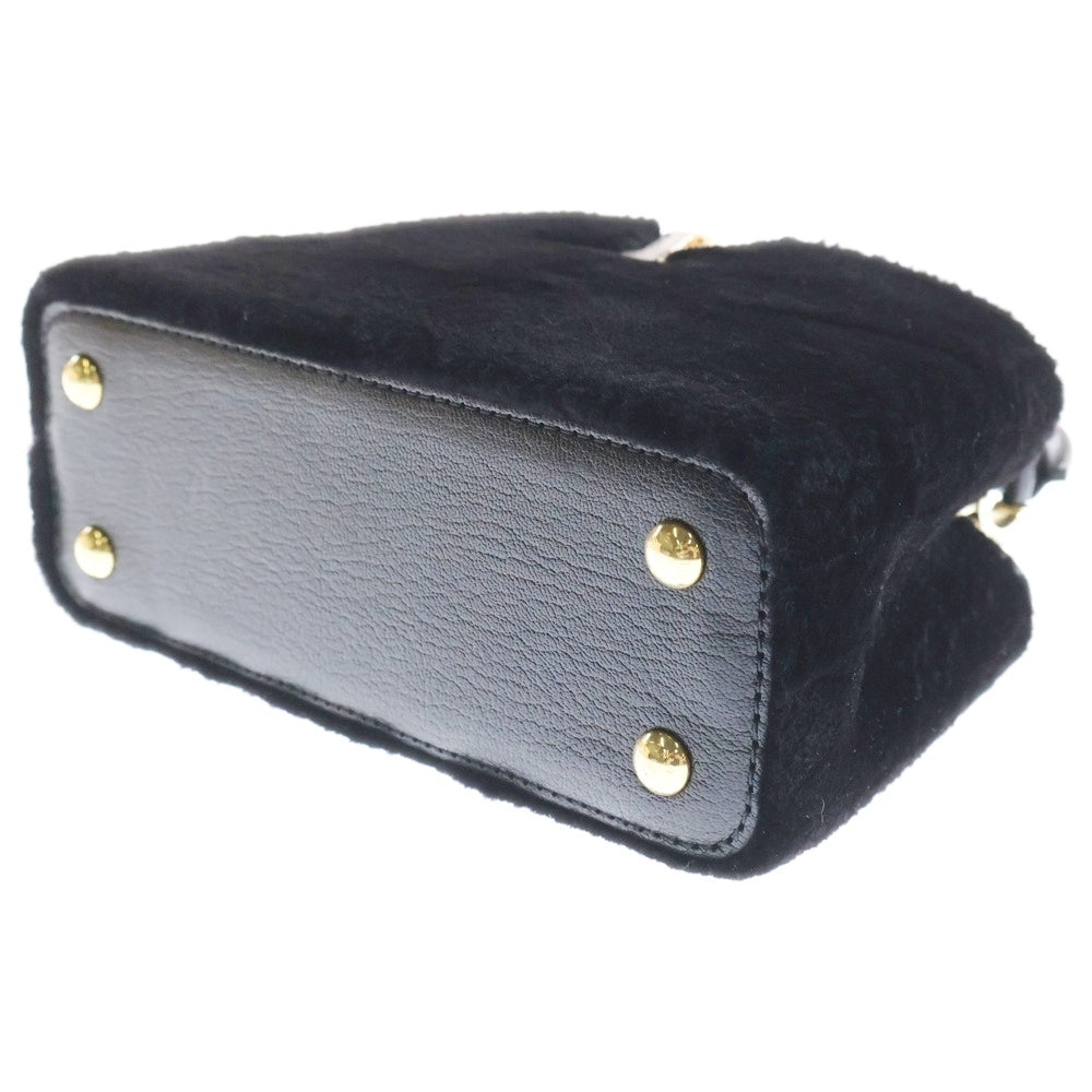 LOUIS VUITTON(ルイヴィトン) カプシーヌBB アストラカン カーフレザー 2WAY ハンド ショルダーバッグ ゴールド金具 ブラック M50394