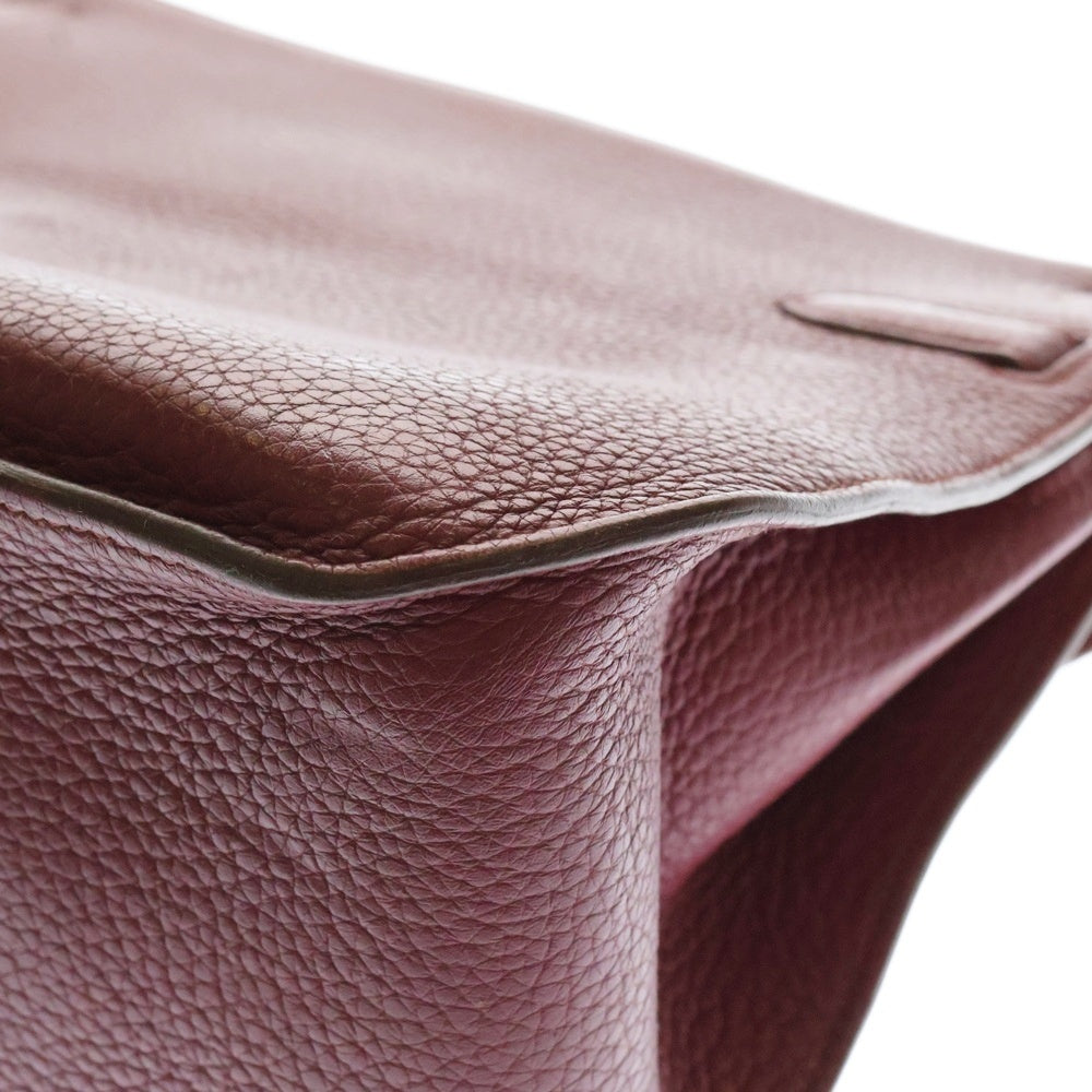 HERMES(エルメス) ジプシエール 28 ルビー トリヨンクレマンス ボルドー レザー ショルダーバッグ シルバー金具 □P刻印