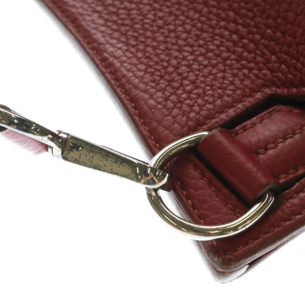 HERMES(エルメス) ジプシエール 28 ルビー トリヨンクレマンス ボルドー レザー ショルダーバッグ シルバー金具 □P刻印