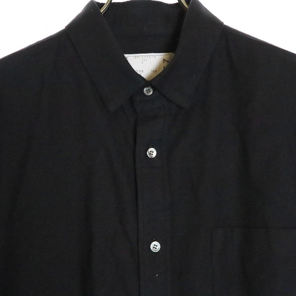 Sacai(サカイ) 20SS Nylon Twill Cotton Shirt ナイロンツイル MA-1 ブルゾン ドッキング コットン ロングスリーブ 長袖シャツ ブラック 20-02357M