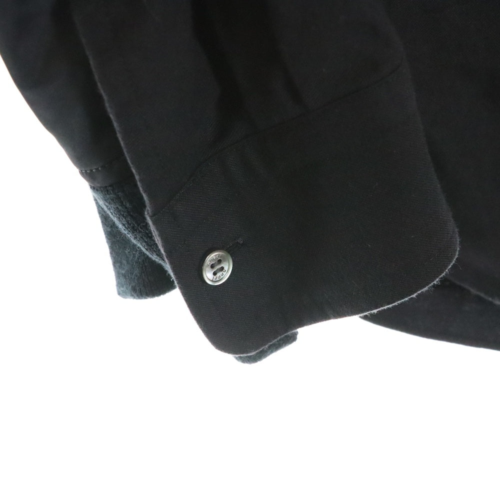 Sacai(サカイ) 20SS Nylon Twill Cotton Shirt ナイロンツイル MA-1 ブルゾン ドッキング コットン ロングスリーブ 長袖シャツ ブラック 20-02357M