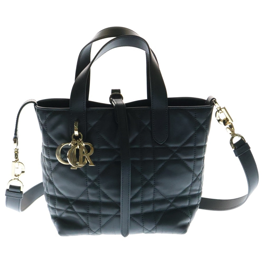 Christian Dior(クリスチャンディオール) トゥジュールバッグ マクロカナージュ スモール カーフスキン レザー 2WAY ハンド ショルダーバッグ ゴールド金具 ブラック