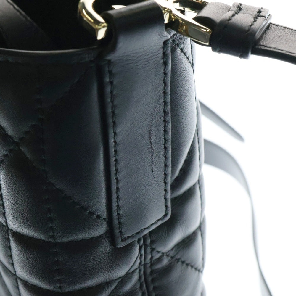 Christian Dior(クリスチャンディオール) トゥジュールバッグ マクロカナージュ スモール カーフスキン レザー 2WAY ハンド ショルダーバッグ ゴールド金具 ブラック