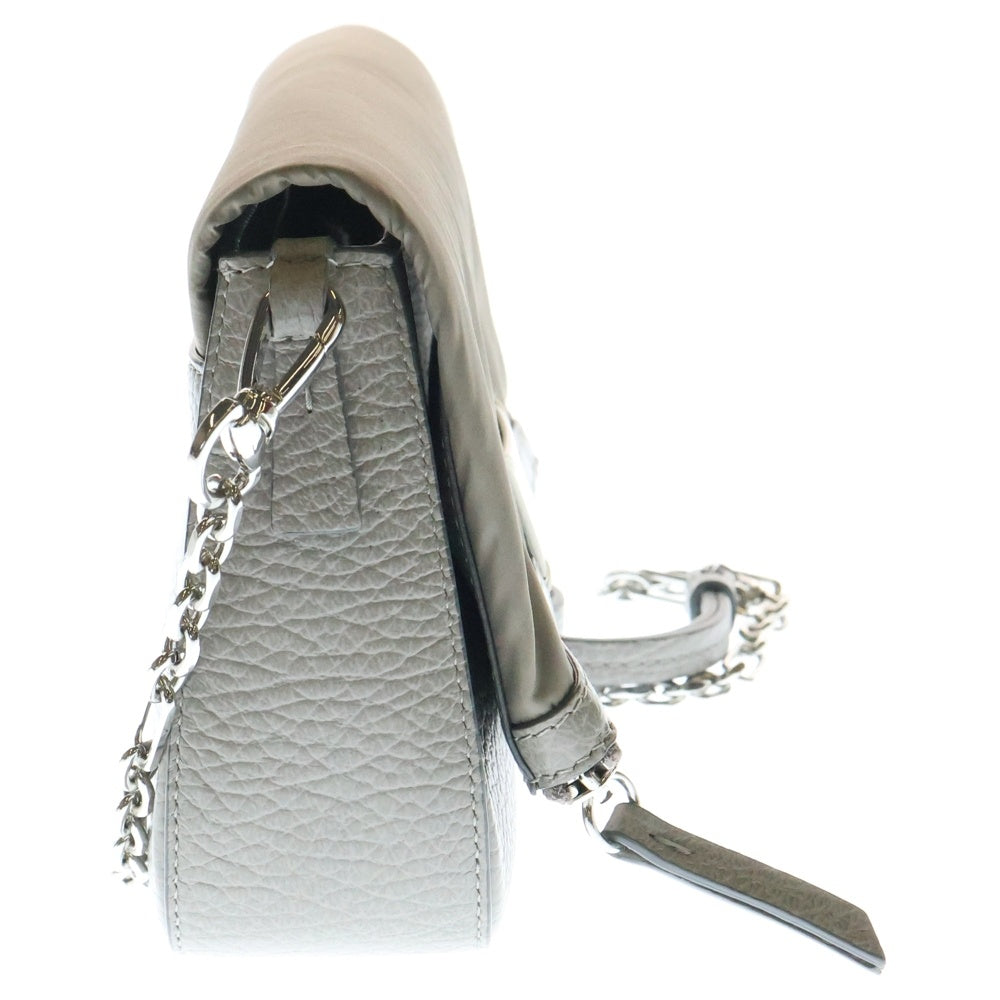 Maison Margiela 0(メゾンマルジェラ) 5AC バケット ショルダーバッグ チェーンバッグ グレージュ シルバー金具 レザー S56WG0165