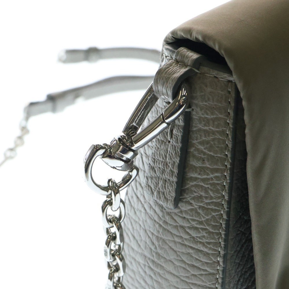 Maison Margiela 0(メゾンマルジェラ) 5AC バケット ショルダーバッグ チェーンバッグ グレージュ シルバー金具 レザー S56WG0165