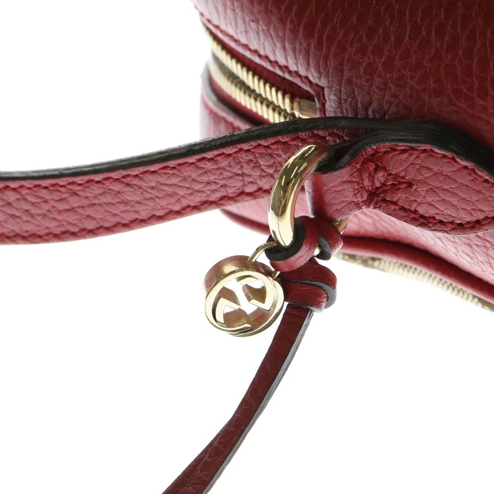 GUCCI(グッチ) GGキャンバス ショルダーバック ベージュ×レッド ゴールド金具 449413