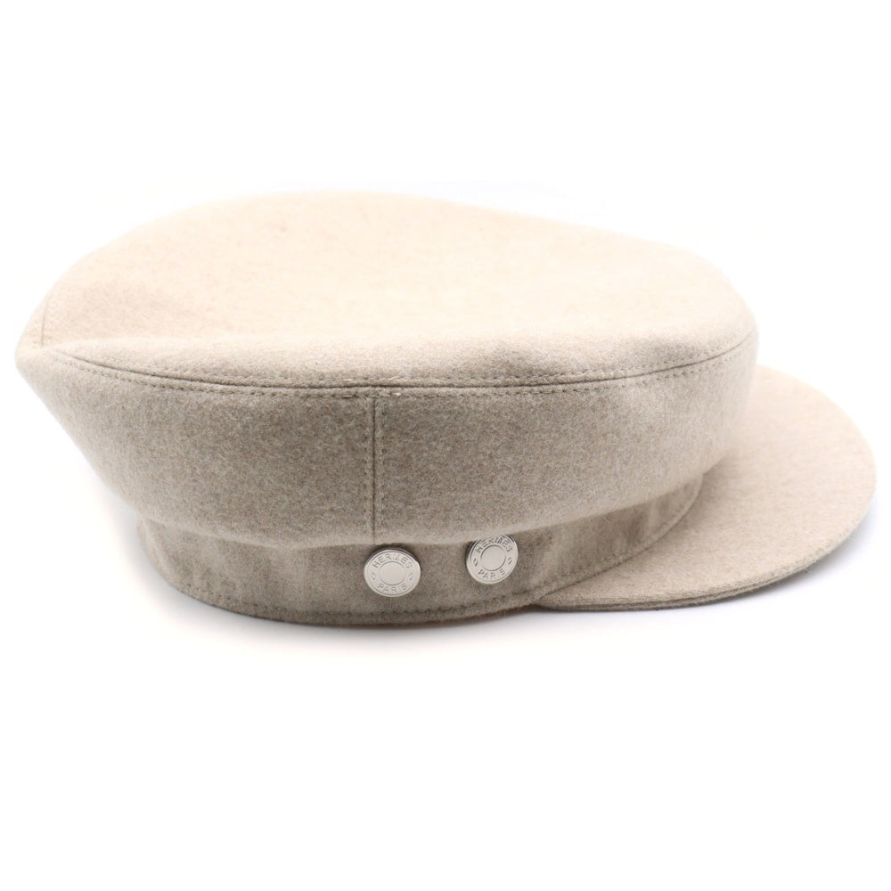 HERMES(エルメス) セリエ キャスケット ホワイト カシミヤ 帽子 #57