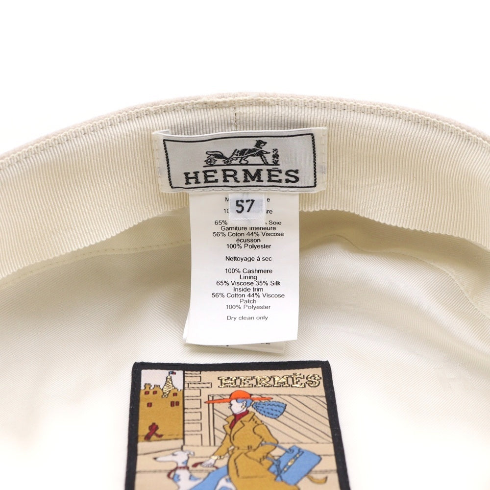 HERMES(エルメス) セリエ キャスケット ホワイト カシミヤ 帽子 #57