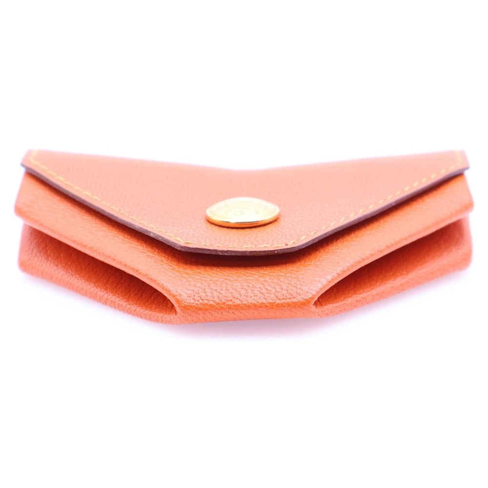 HERMES(エルメス) ルヴァンキャトル レザーコインケース 小銭入れ オレンジ □E刻印