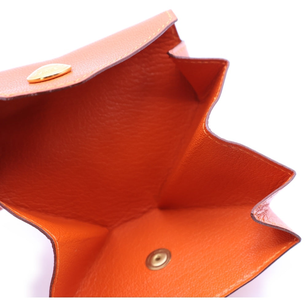 HERMES(エルメス) ルヴァンキャトル レザーコインケース 小銭入れ オレンジ □E刻印