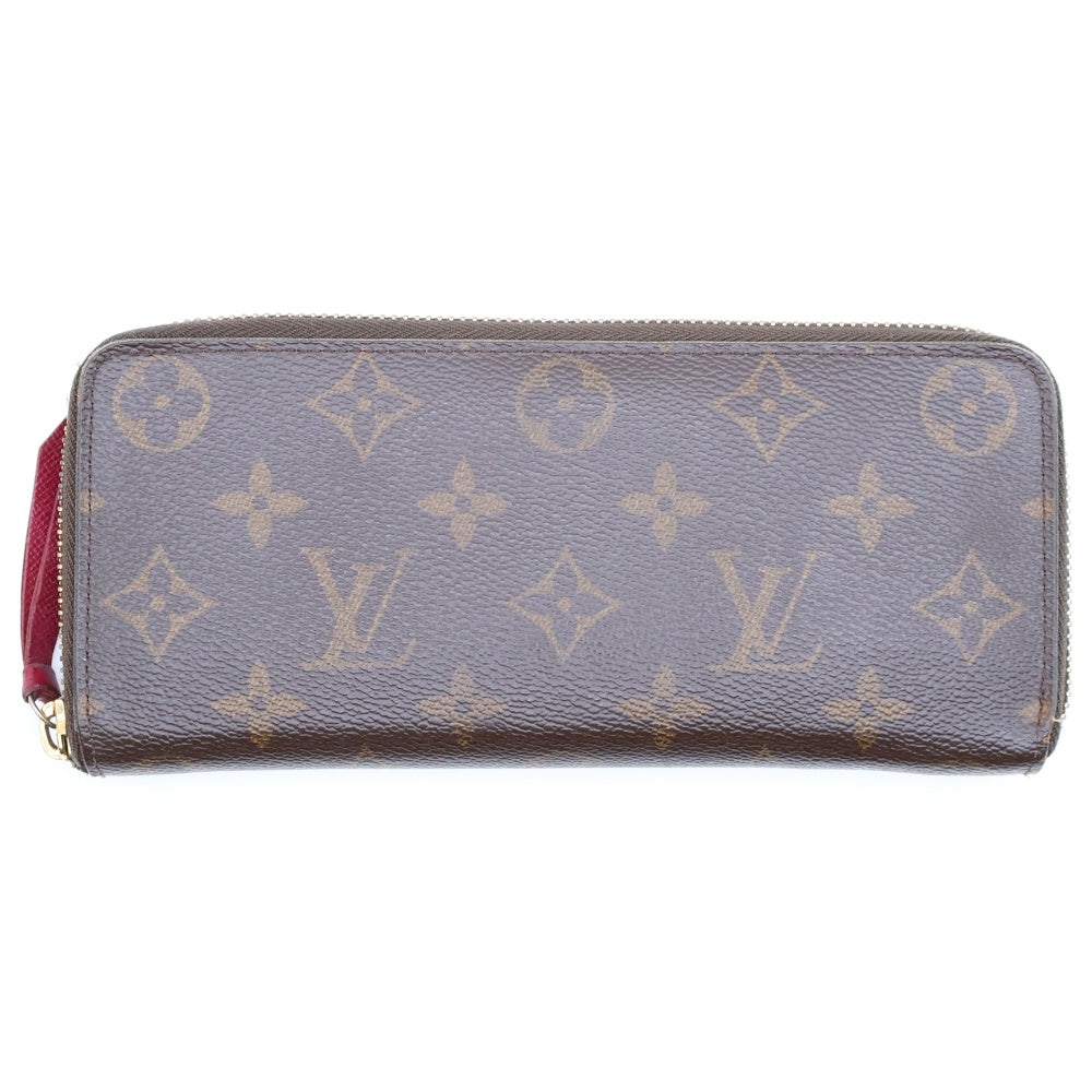 LOUIS VUITTON(ルイヴィトン) モノグラム ポルトフォイユクレマンス ラウンドファスナーレザーロングウォレット 長財布 ブラウン M60742