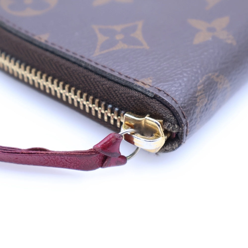 LOUIS VUITTON(ルイヴィトン) モノグラム ポルトフォイユクレマンス ラウンドファスナーレザーロングウォレット 長財布 ブラウン M60742