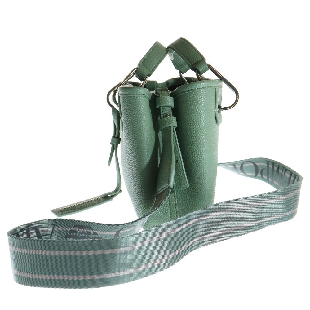 EMPORIO ARMANI(エンポリオアルマーニ) MyEA ショッパー ディア ロゴプリント スモール レザー 2WAY ハンド ショルダーバッグ シルバー金具 グリーン Y3D166 YF05E