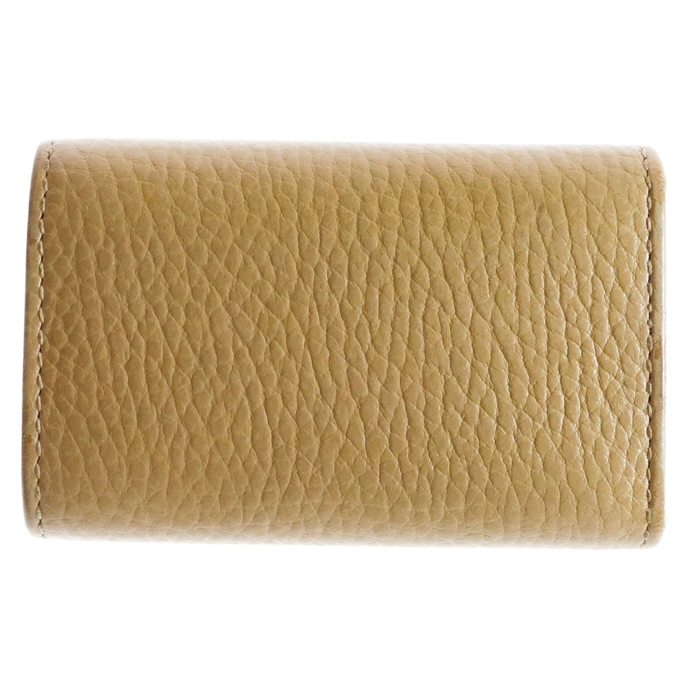 GUCCI(グッチ) GGマーモント キーケース キーホルダー キーリング バッグチャーム ベージュ ブラウン レザー シルバー金具 456118