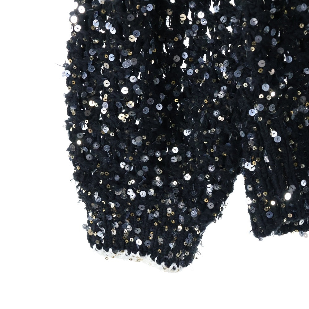 CHANEL(シャネル) ココマークボタン スパンコール コットンニット カーディガン ブラック P75060K10768
