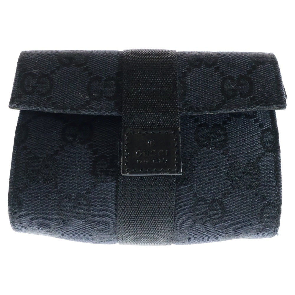 GUCCI(グッチ) GGキャンバス レザー切替ポーチ 小物入れ ブラック