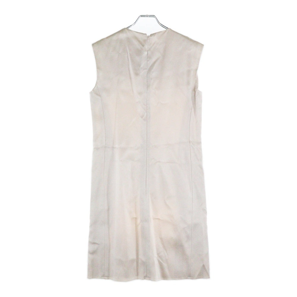 CELINE(セリーヌ) キュプラ ノースリーブ Vネック ミディアム タイト ワンピース ドレス ピンク レディース 2 6M24/4647