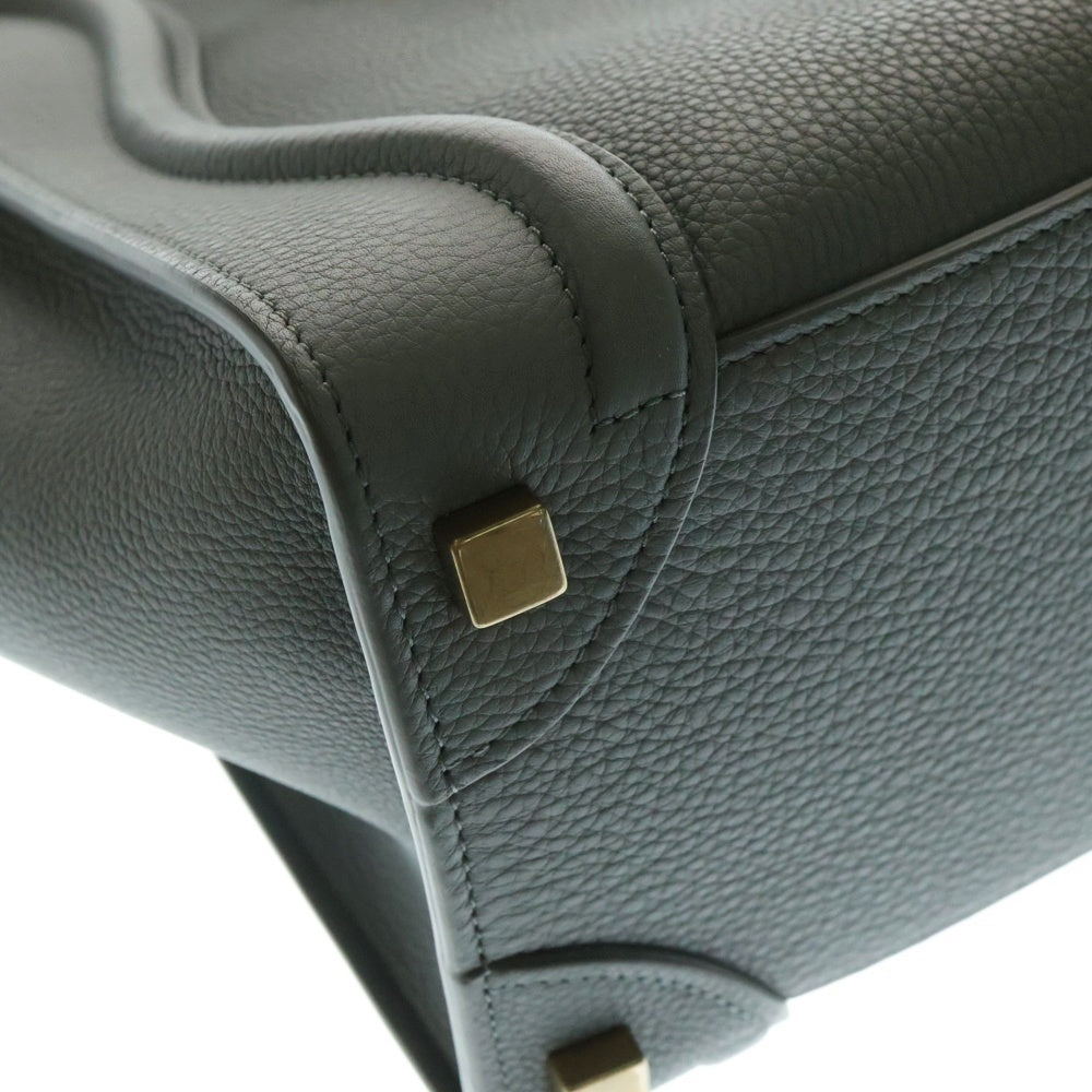 CELINE(セリーヌ) ラゲージ マイクロショッパー グレー レザー 2wayショルダーバッグ ハンドバッグ