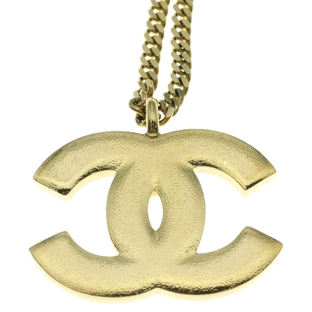 CHANEL(シャネル) ココマーク ラインストーン ネックレス ペンダント チェーン ゴールド×ブラック C24S