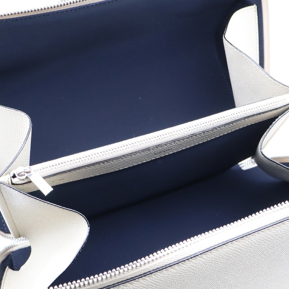 Valextra(ヴァレクストラ) Vライン ビューティーケース ベージュ レザー バニティバッグ 化粧ケース 小物