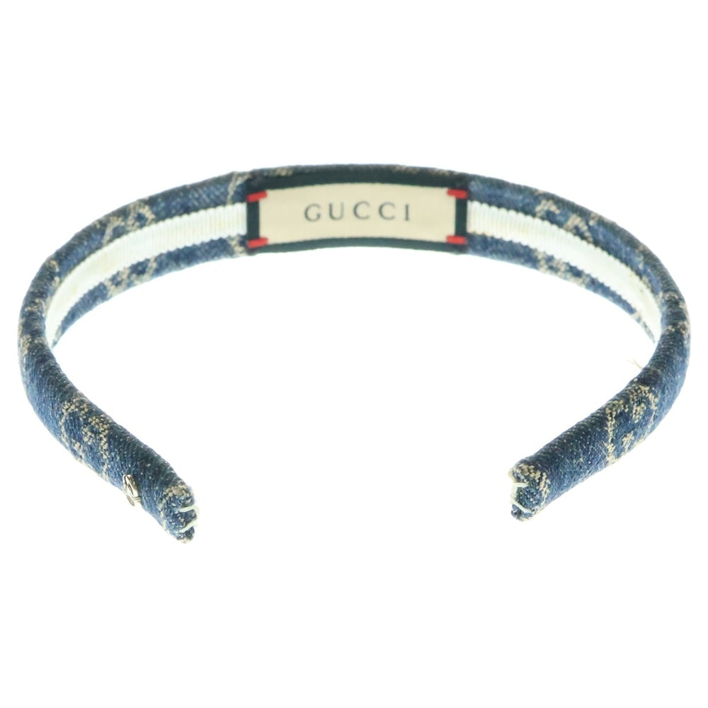 GUCCI(グッチ) GGデニム カチューシャ インディゴ ヘアバンド 652835
