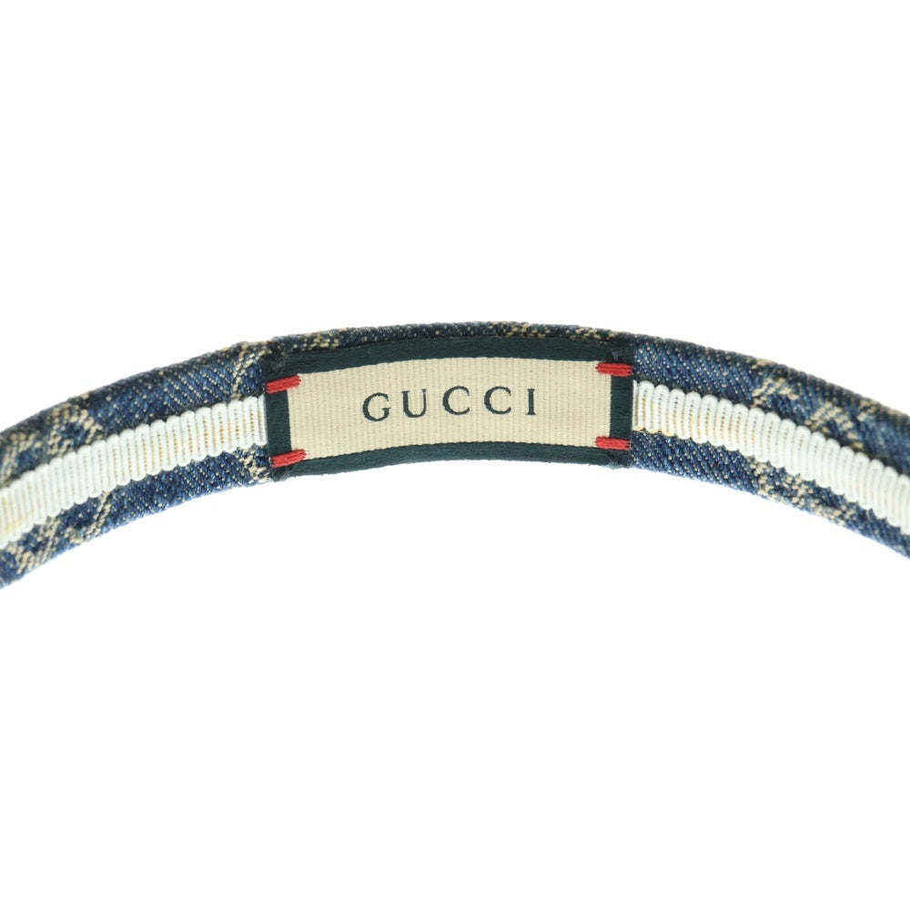 GUCCI(グッチ) GGデニム カチューシャ インディゴ ヘアバンド 652835