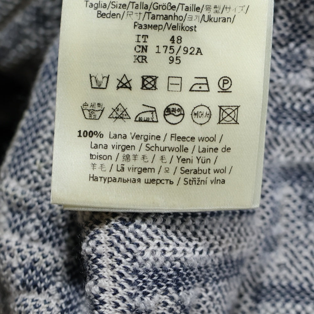 FENDI(フェンディ) ズッカ総柄 ジャガード ウール 半袖 ニット ポロシャツ ネイビー FZC349 AR85