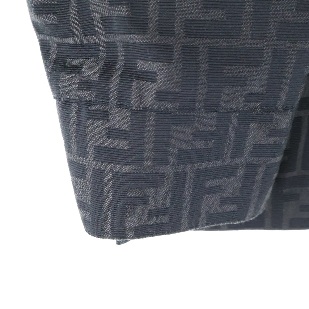 FENDI(フェンディ) 23AW ズッカ総柄ジャガード 比翼ボタン シャツジャケット チャコールグレー FW1141 A5WJ